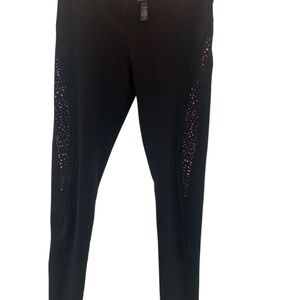 Black Leggings with Orange Accents